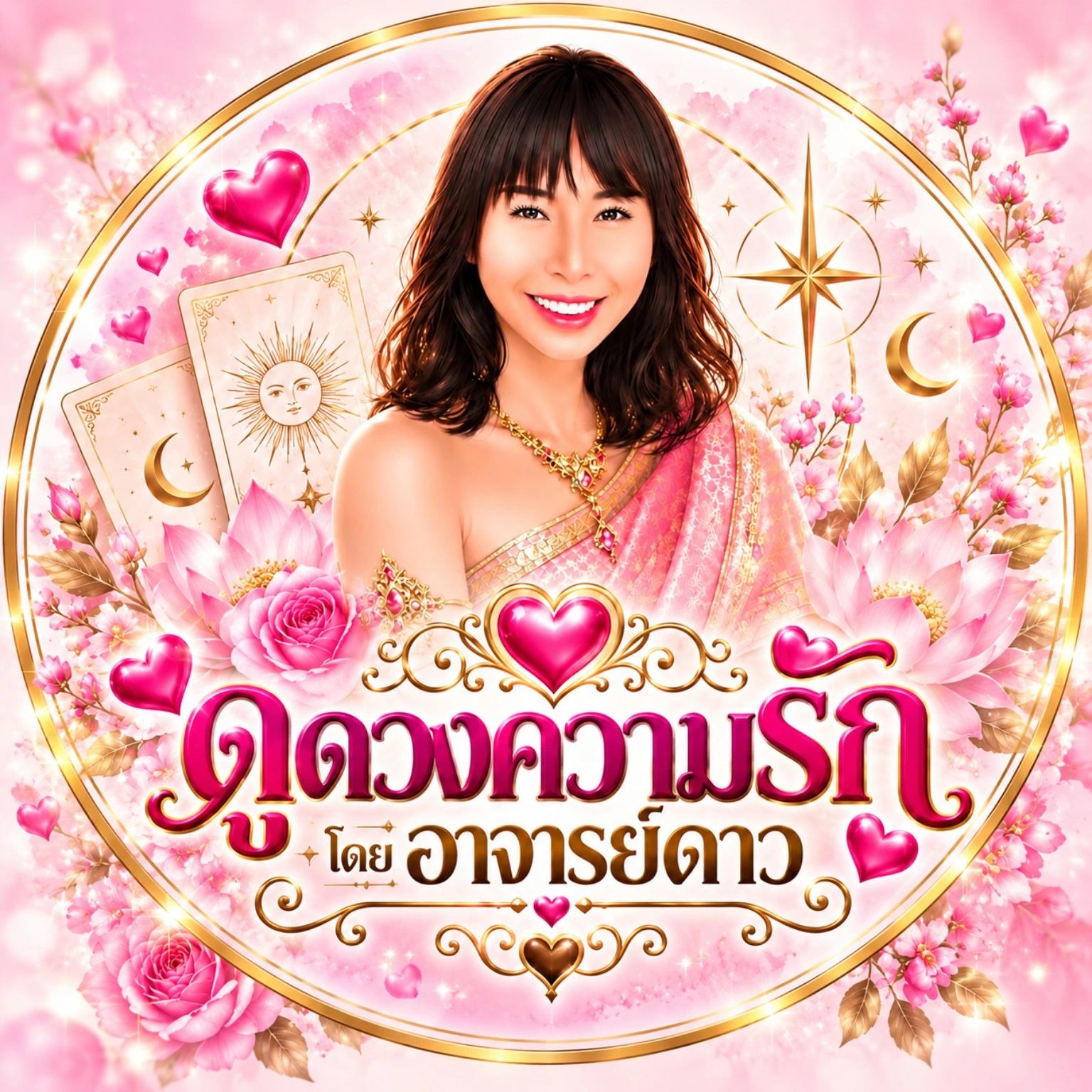 ภาพแนะนำดูดวงความรักโดยอาจารย์ดาว โทนชมพูและทอง